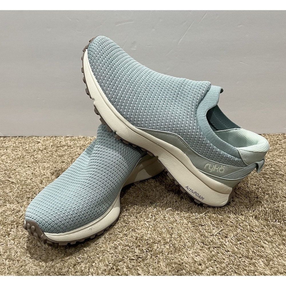 Ryka Washable Stretch Knit Slip-Ons- Jumpstart Womens 8.5M Blue New